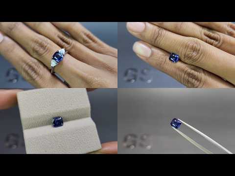 Saphir Royal Blue im сushion-schliff, 1,02 karat, Sri Lanka Video  № 1