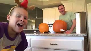 Lucky Larry And His Daughter Carve Two Jack-O-Lanterns In 33 Seconds