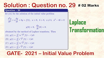 ||GATE MATHEMATICS - 2021|| Laplace Transformation|| Question - 29|| Initial Value Problem||