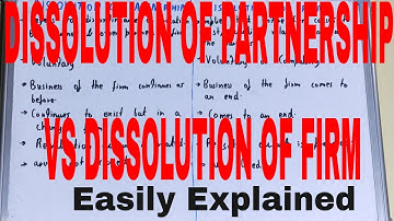 Dissolution of partnership and dissolution of firm difference|Dissolution of partnership firm