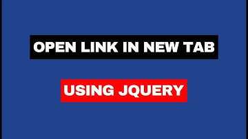 Open Link in New Tab using JQuery