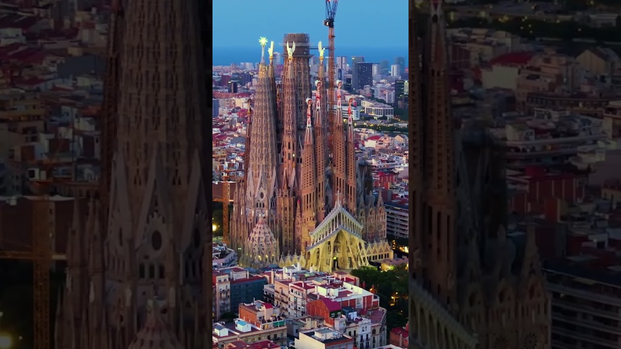 light on sagrada familia Barcelona