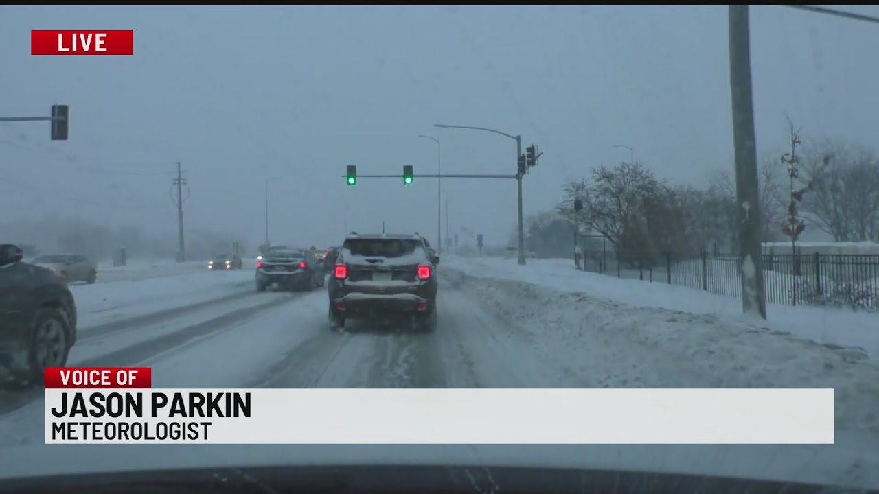 Snow causing slick, dangerous road conditions in the metro - YouTube