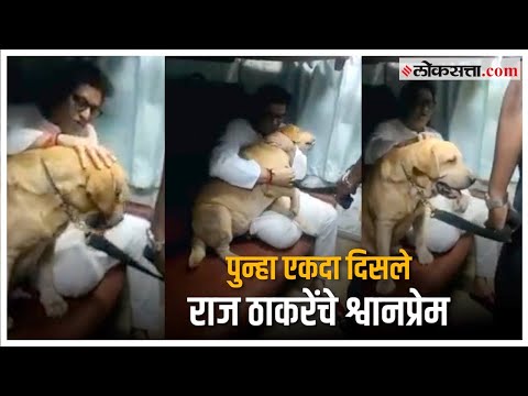 पोलिसांनी ट्रेनमध्ये तपासणीसाठी आणलेल्या श्वानाशी राज ठाकरेंची गट्टी