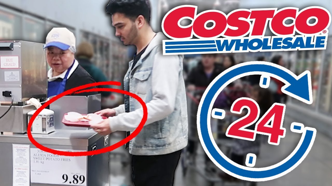 We Only Ate Costco SAMPLES For 24 Hours and THEY CAUGHT US! (Challenge