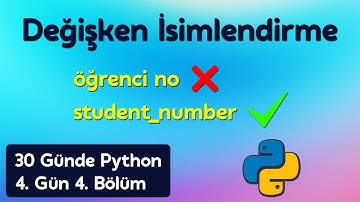 Python’da Doğru Değişken İsimlendirme Kuralları | 30 Günde Python Öğren 4. Gün 4. Bölüm