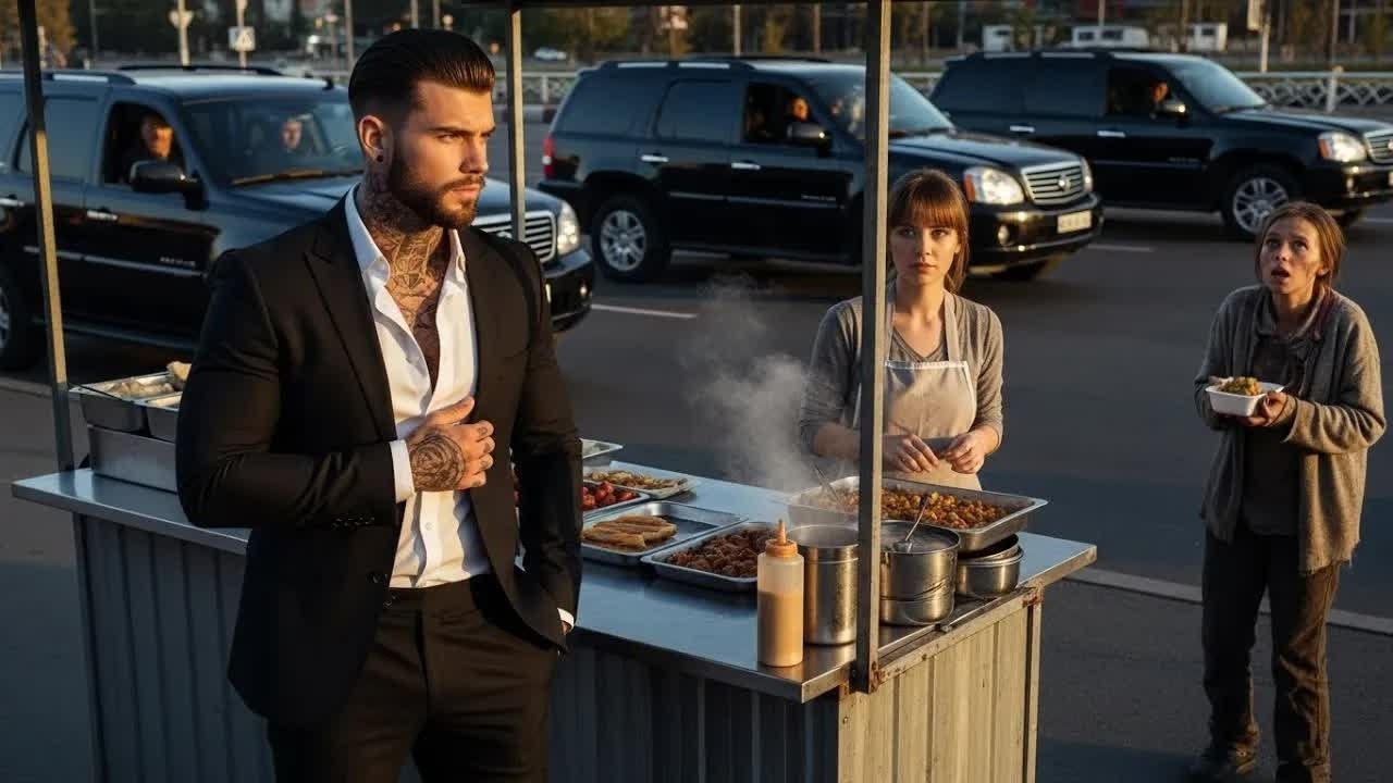Waitress Fed a Homeless Girl Every Day — Until the Mafia Boss’s 4 Black SUVs Pulled Up to Her Stall