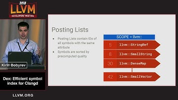 2018 LLVM Developers’ Meeting: K. Bobyrev “Dex: efficient symbol index for Clangd”