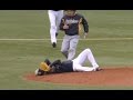 【一時騒然】オリックス西勇輝投手デスパイネの打球で倒れる