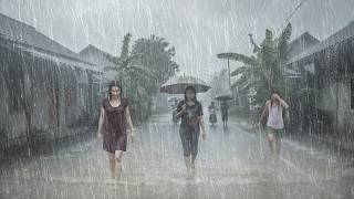 🔴 You'll Sleep Before the Storm Ends 🌧️ Extreme Rain Walk & Thunder Sounds 😴