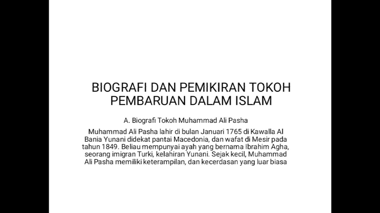 Biografi Dan Pemikiran Tokoh Pembaharu Muhammad Ali Pasha Youtube