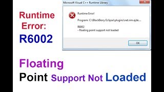r6002 Floating point Support not Loaded Problem fix