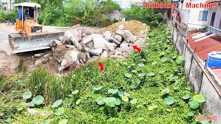 Download Lagu OMG! Extreme Stone Moving by Skill KOMATSU Dozer and Dump Truck 5Ton unloading rock MP3