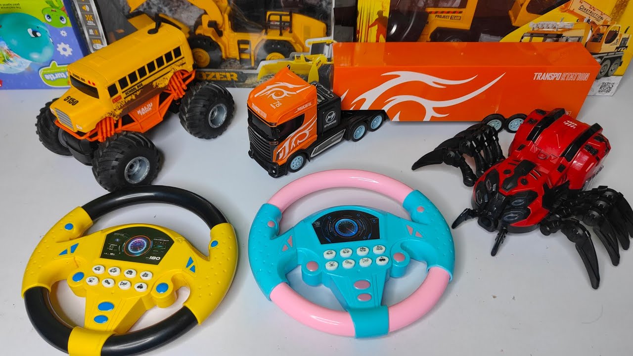 Remote control Rc Monster, Rc Spider Machine, Rc School Bus, Rc Truck Unboxing and Testing 😊