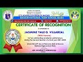 Awarding of Certificate - Second Quarter - Grade 9 - Felipe Calderon SY 2021-2022