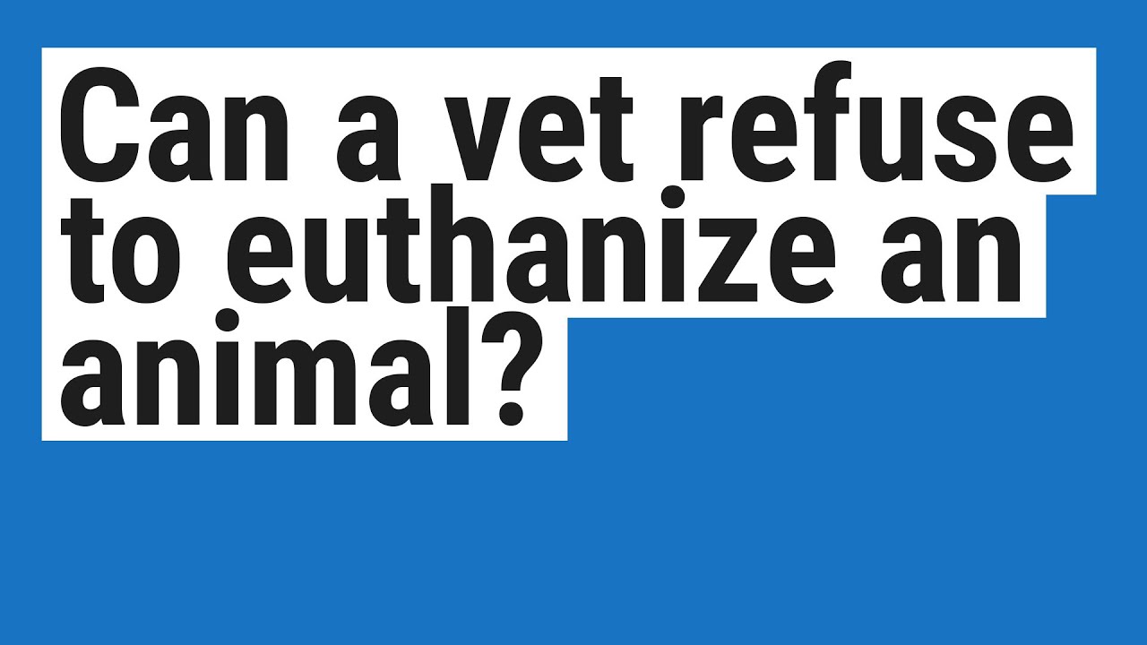 Can a vet refuse to euthanize an animal? YouTube