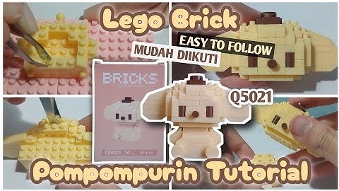 Pompompurin Tutorial Q5021 Lego Bricks How To Build Nano Block Cara memasang merakit easy