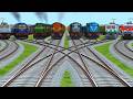 📦Dangerous Train Crossing Moment 😱|| Indian Trains High Speed Crossing || Epic Trains Crossing