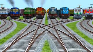 📦Dangerous Train Crossing Moment 😱|| Indian Trains High Speed Crossing || Epic Trains Crossing