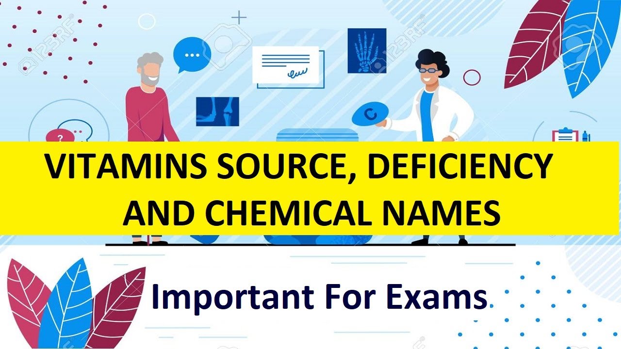 Types of Vitamins, Sources, Deficiency, and Chemical Names with tricks
