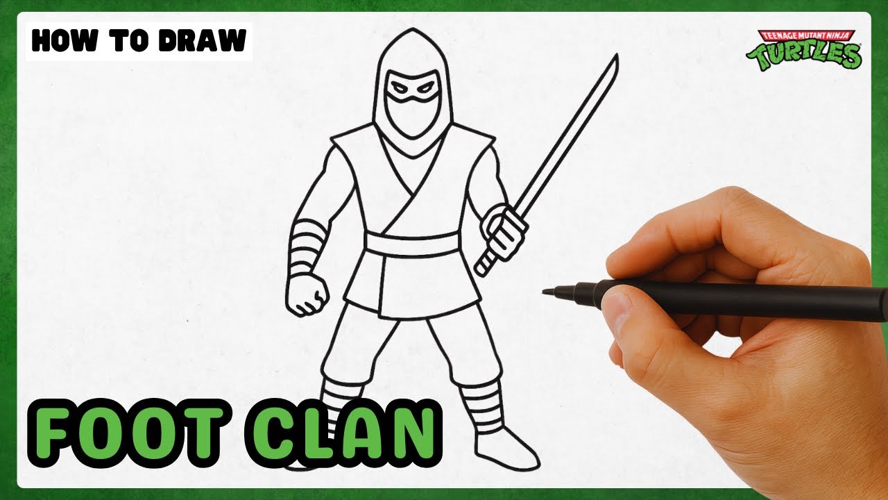How to Draw FOOT CLAN | Teenage Mutant Ninja Turtles - Tutorial