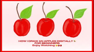 Watch on how I draw an Apple Digitally | For Beginners, simple 