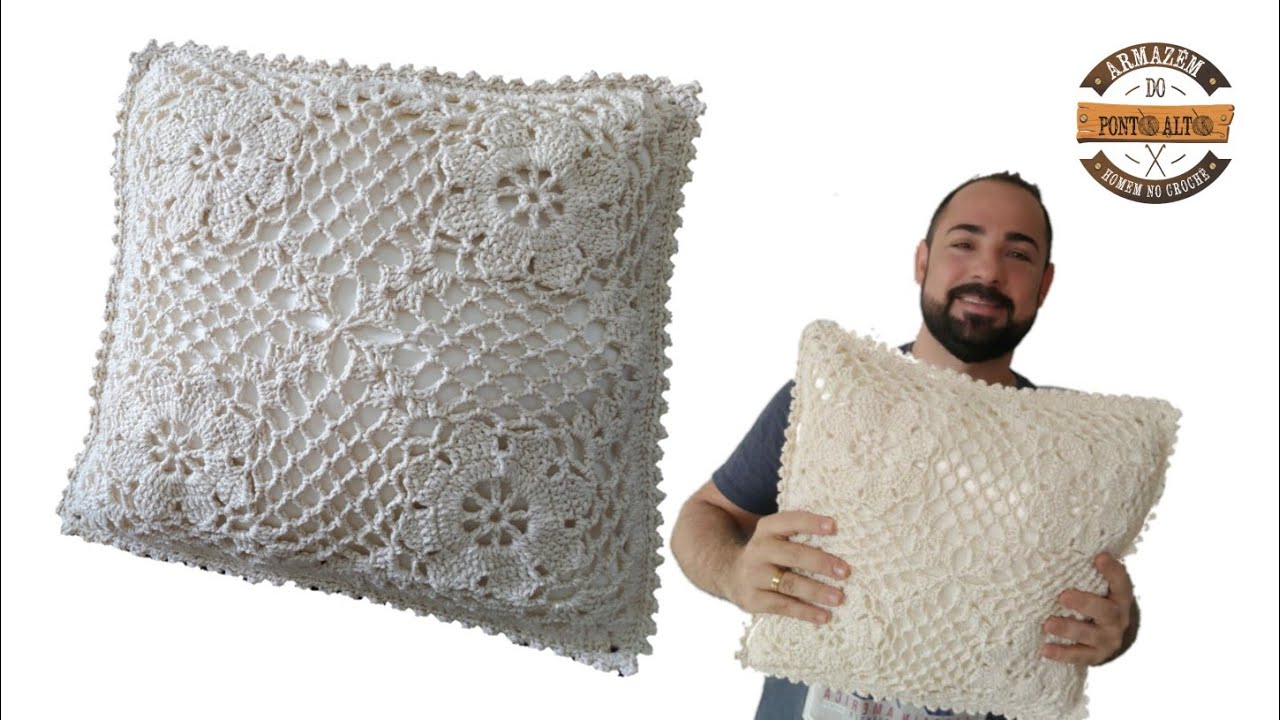 Almofada De Crochê Luxo Retrô