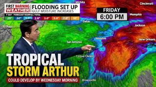 Tropical Storm Arthur could develop in the western Gulf by Wednesday morning
