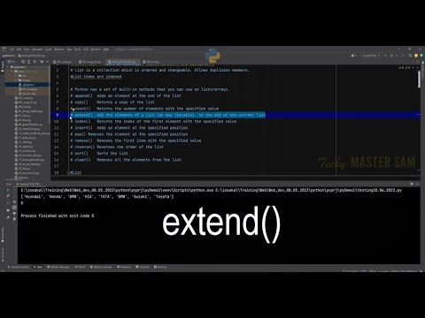 Learn Python in Tamil | List Built-in Datatype-extend() in Tamil | List in Python | Techy MASTER SAM