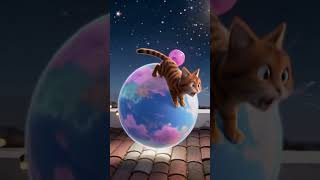 The Hiccup-Planet Cat #Cute #Fantasy #Healing #PixarStyle #AnimalShort #Space #Creative #ViralVideo