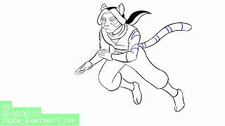 Tiger Ninja run cycle