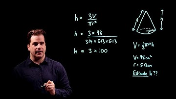 Estimating the height of a cone. GCSE 9-1 Maths Edexcel June 2017 Paper 1H Q15