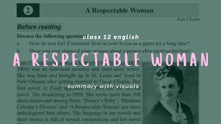 A Respectable Woman by Kate Chopin SUMMARY | Class 12 English | with VISUALS