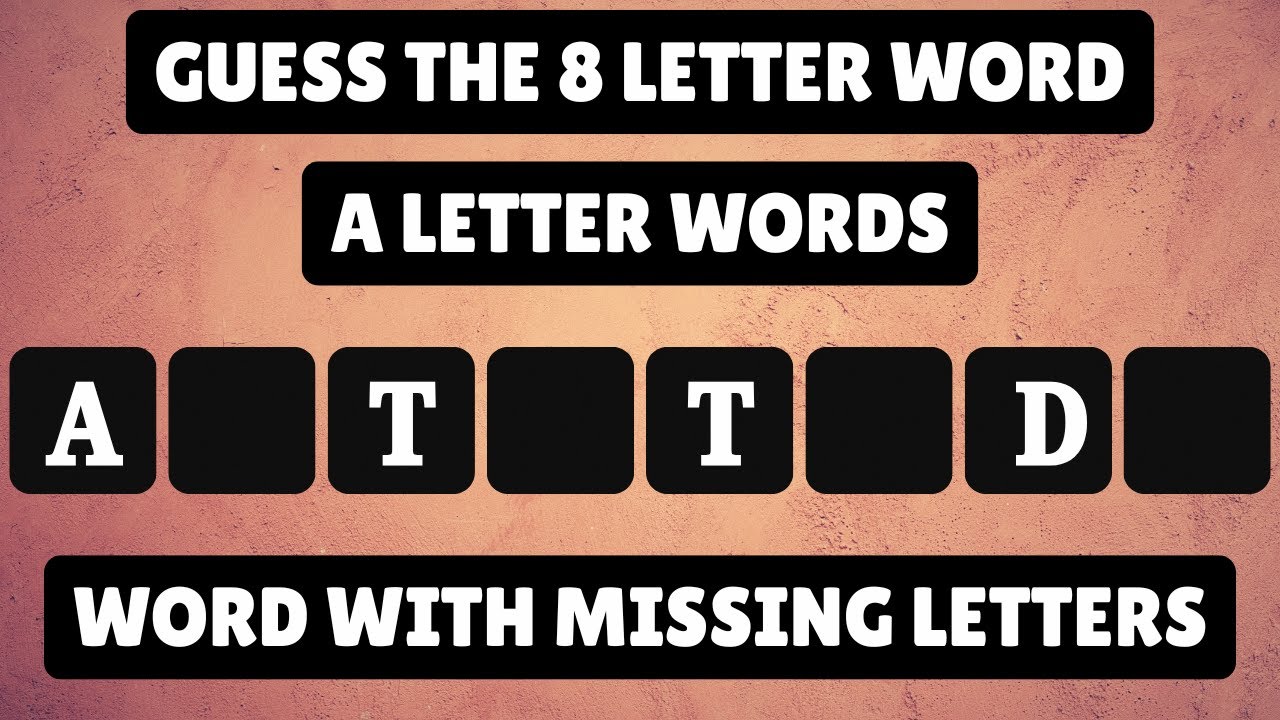 Guess the 8 Letter Word: Start with Letter A 🤓| Word Challenge
