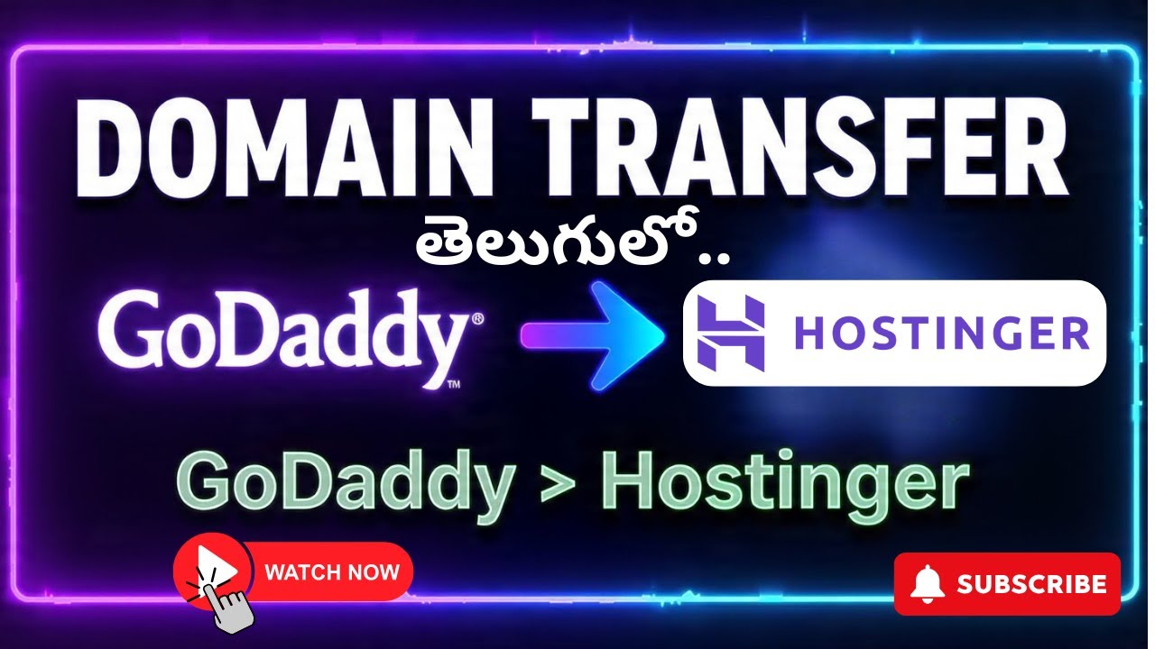 How to Transfer Domain from GoDaddy to Hostinger In Telugu (Step-by-Step Guide 2026)