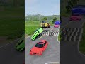 SMALL TO GIANT CARS VS GIANT WATER PIT #57 | #carsvswaterpit #doubleflatbedtrailertruckvsspeedbump
