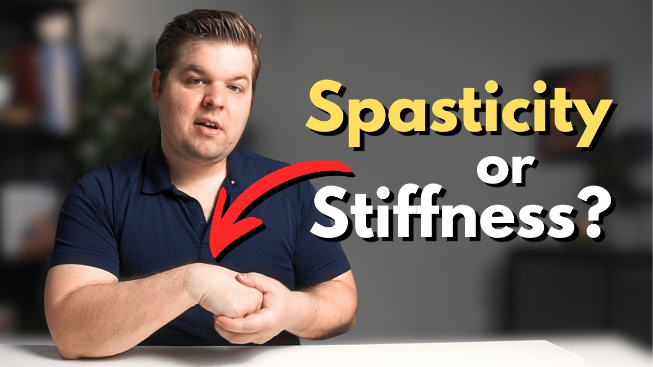 Stroke survivor performing a home test to identify spasticity after stroke versus stiffness or contracture in the hand and wrist