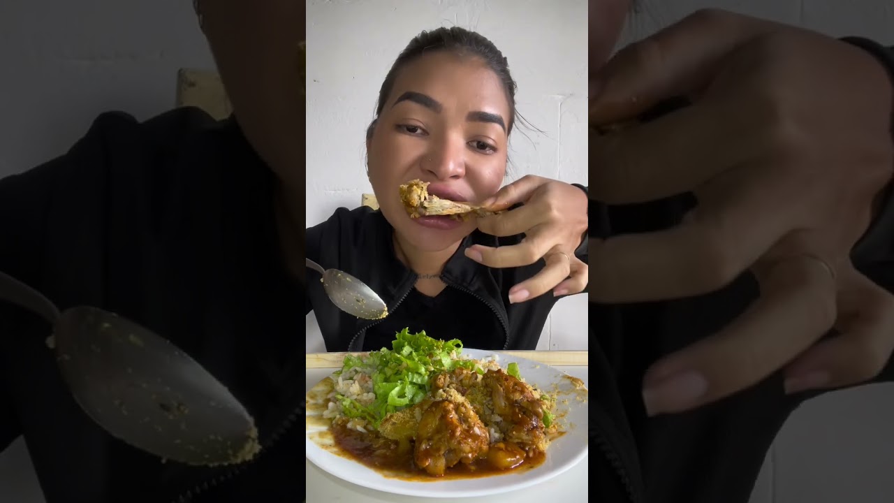 FRANGO GUISADO ARROZ FEIJÃO FAROFA E ALFACE ALMOÇO DE HOJE