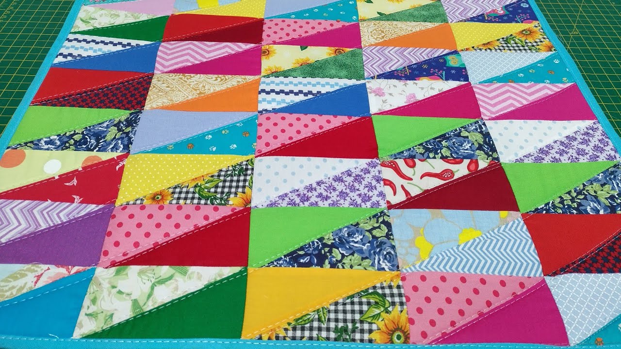 Tapete com aproveitamento de retalhos fácil vcs vão gostar ❤️ em Patchwork, passo a passo.