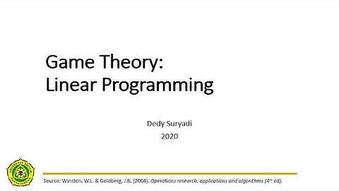 Game Theory 11.1 Linear Programming