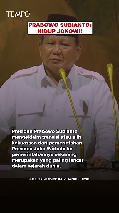 Prabowo Subianto: Hidup Jokowi! #shorts