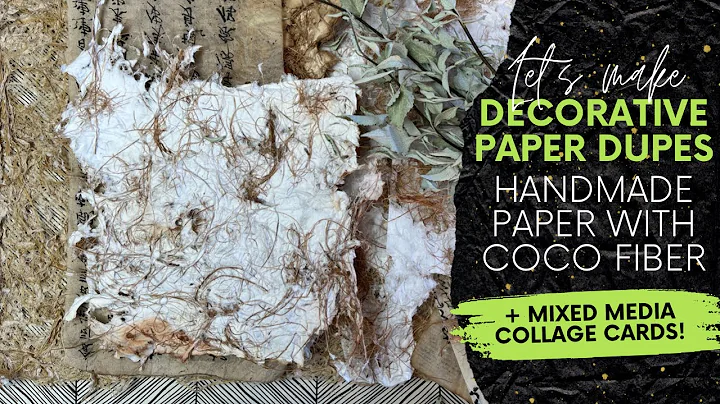 Let's Make Decorative Papers. Handmade Paper w/ Coco Fiber + Mixed Media Collage Cards Week 7