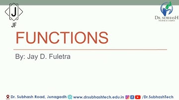 #C #Language #Function C: Functions In C in Gujarati By Jay Fuletra