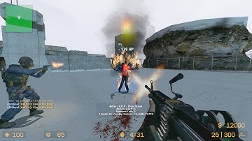 Counter Strike Source - Zombie Riot Mod online gameplay on Snow Base Invasion Map