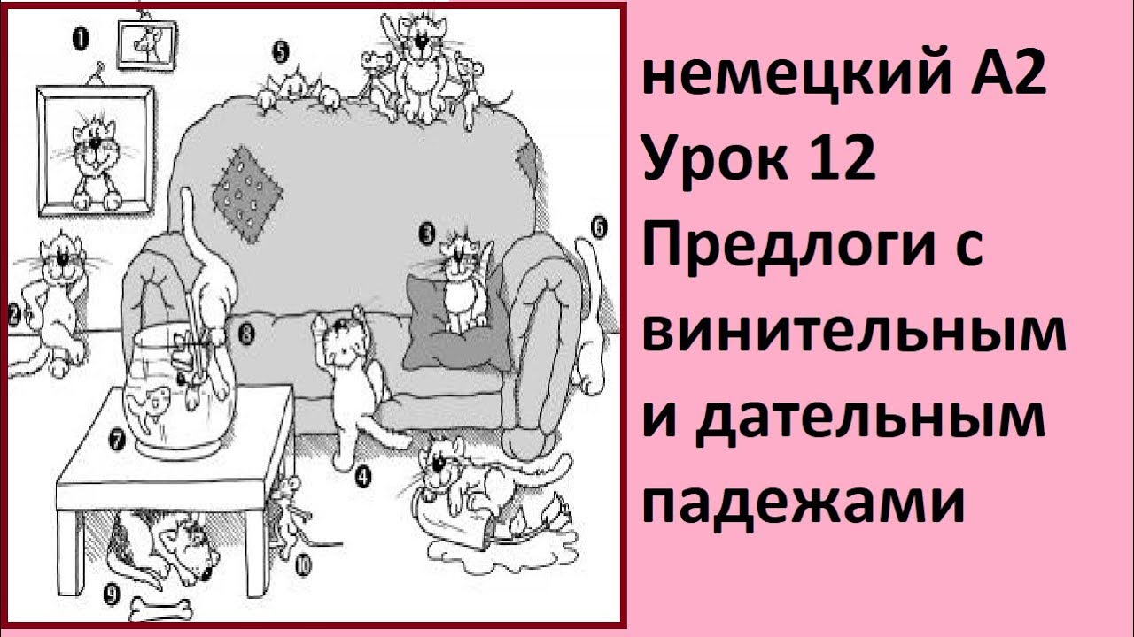 Предлоги с винительным и дательным падежами - YouTube