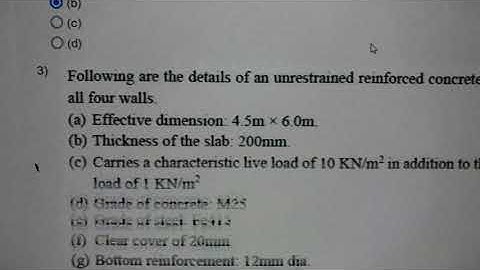 NPTEL ASSIGNMENT 6 || DESIGN OF REINFORCED CONCRETE STRUCTURES.