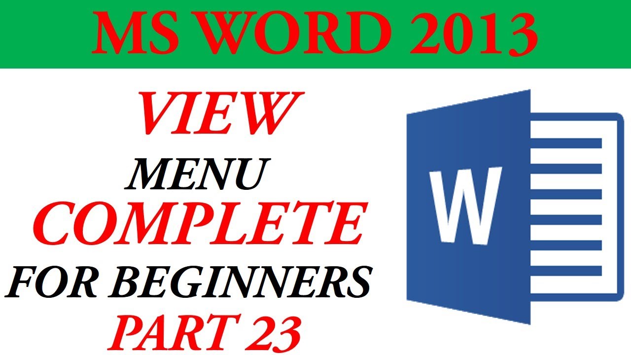 VIEW IN MS WORD MS OFFICE COMPLETE COURSE 2020 YouTube