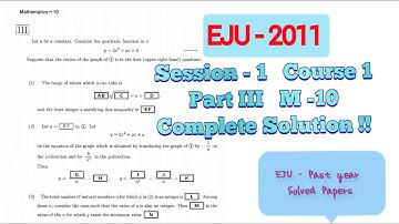 EJU -2011 session 1 , Q 1 Part  III  ( M 10 )