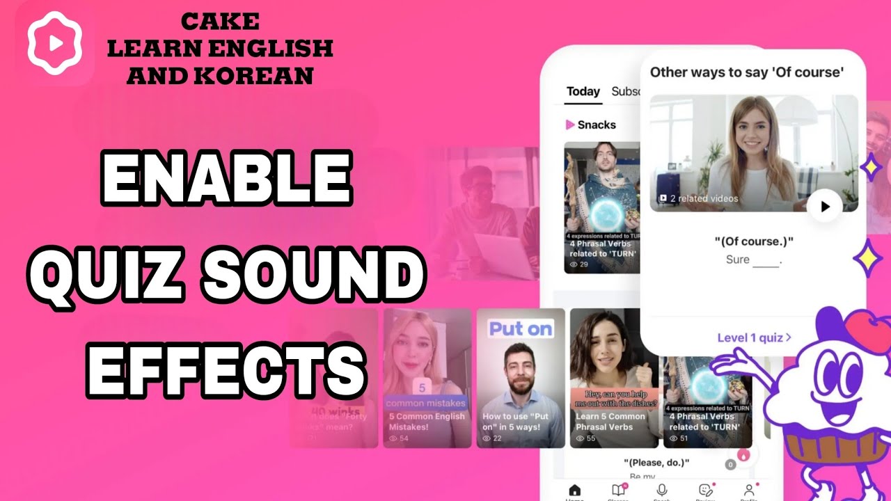 How To Enable Quiz Sound Effects On Cake Learn English And Korean App ...