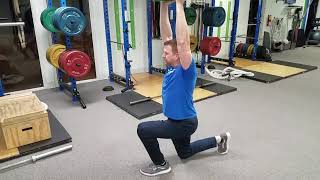 Overhead Split Squat - Weight Plate